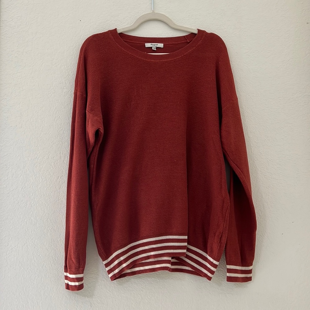 Rust colored Madewell lightweight sweater